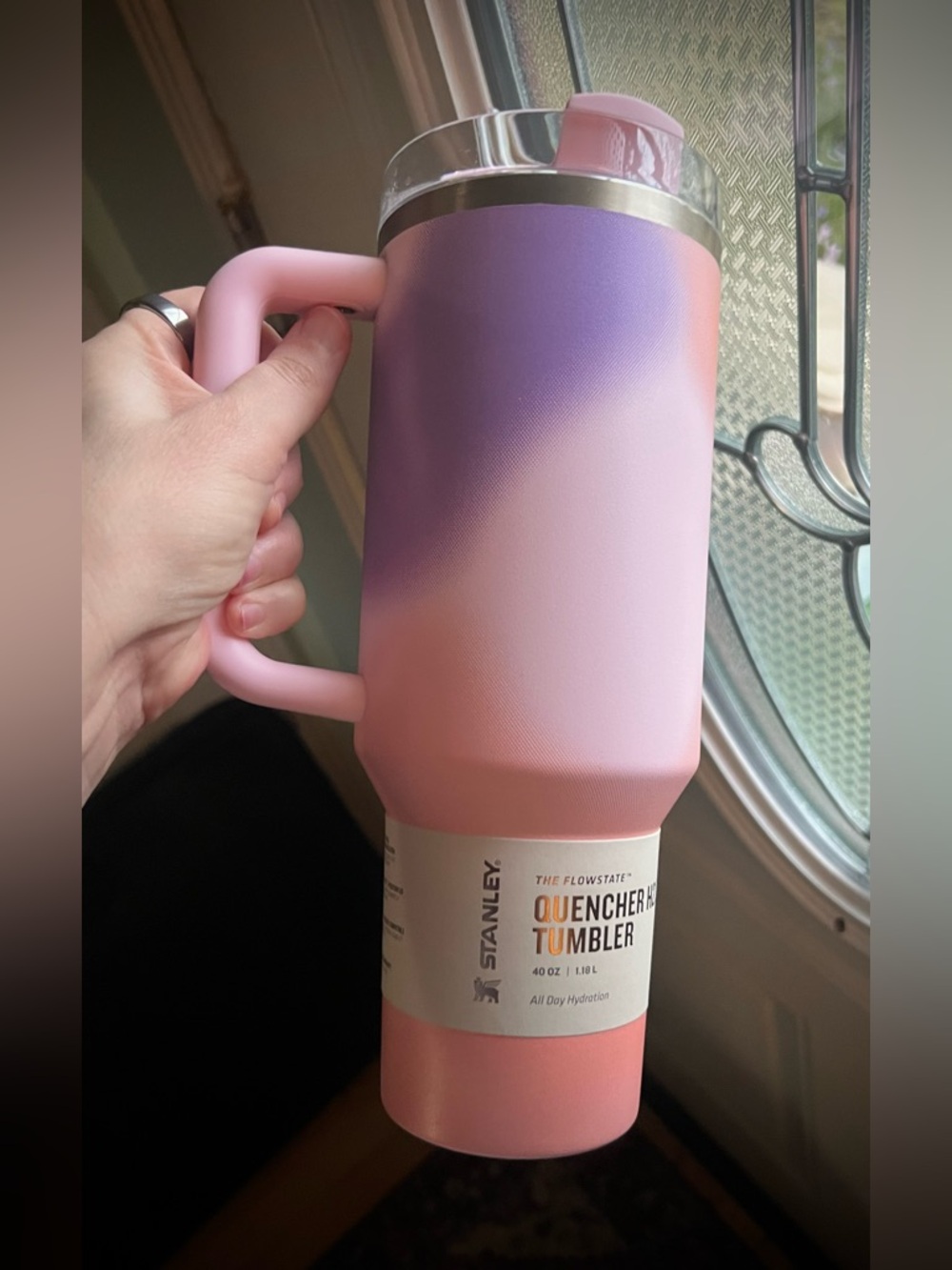 RARE! Stanley Pink/Purple Gradient 40oz Quencher H2.0 Flowstate Tumbler w/ straw